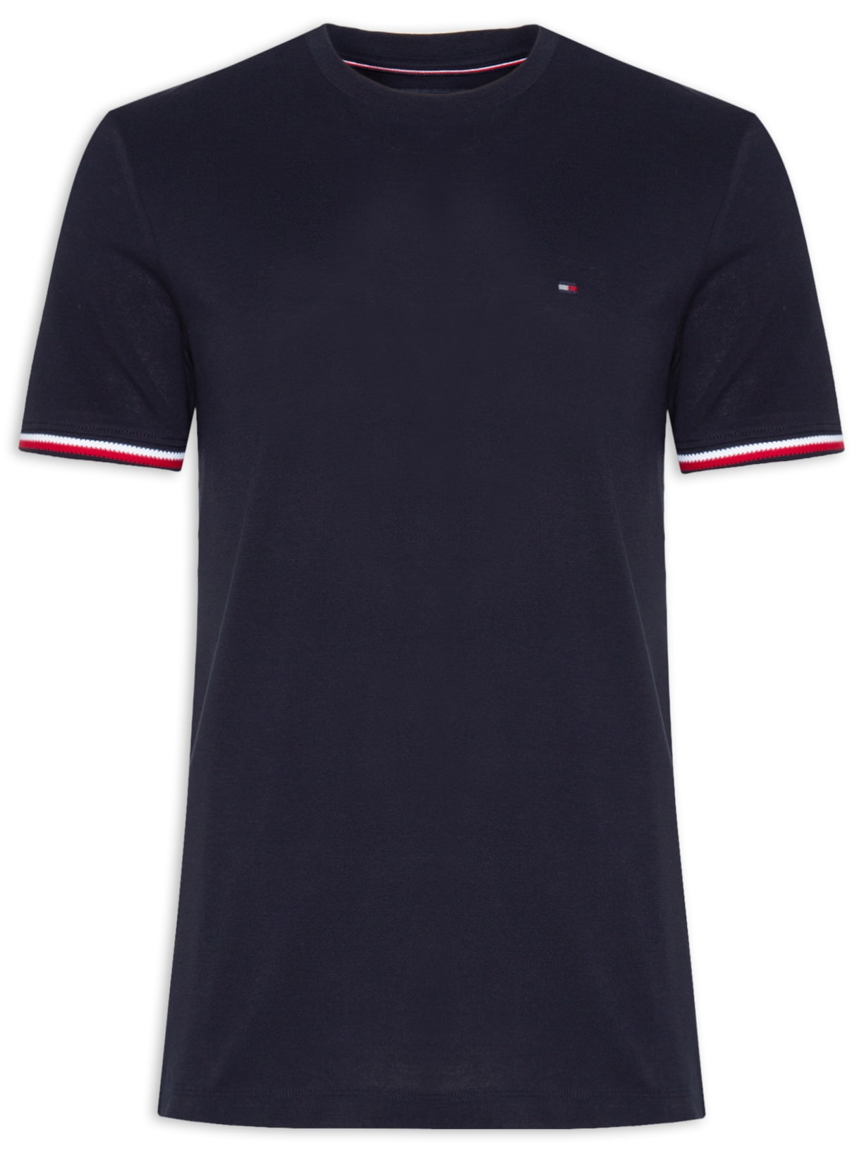 Camiseta Masculina Punho Global Stripe Regular Fit em Algodão - Azul