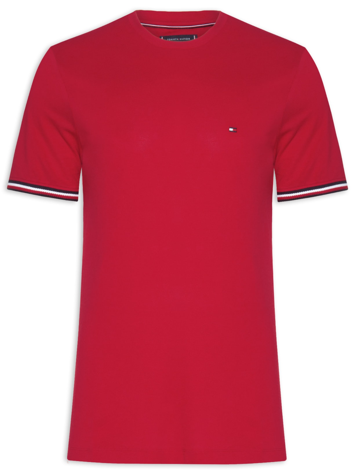 Camiseta Masculina Punho Global Stripe Regular Fit em Algodão - Vermelho