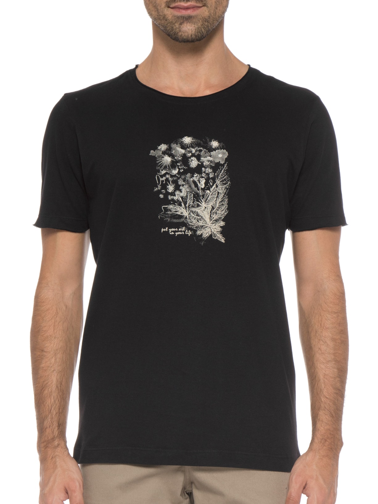 Camiseta Masculina Put Your Art Preto Urbô