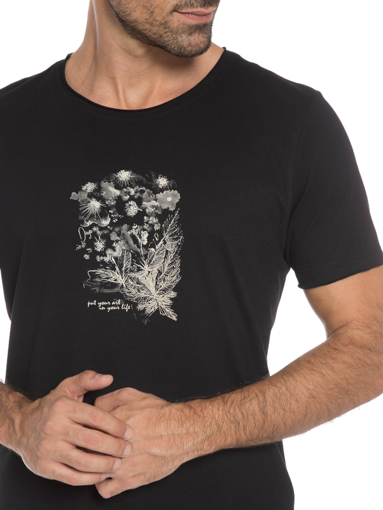 Camiseta Masculina Put Your Art Preto Urbô