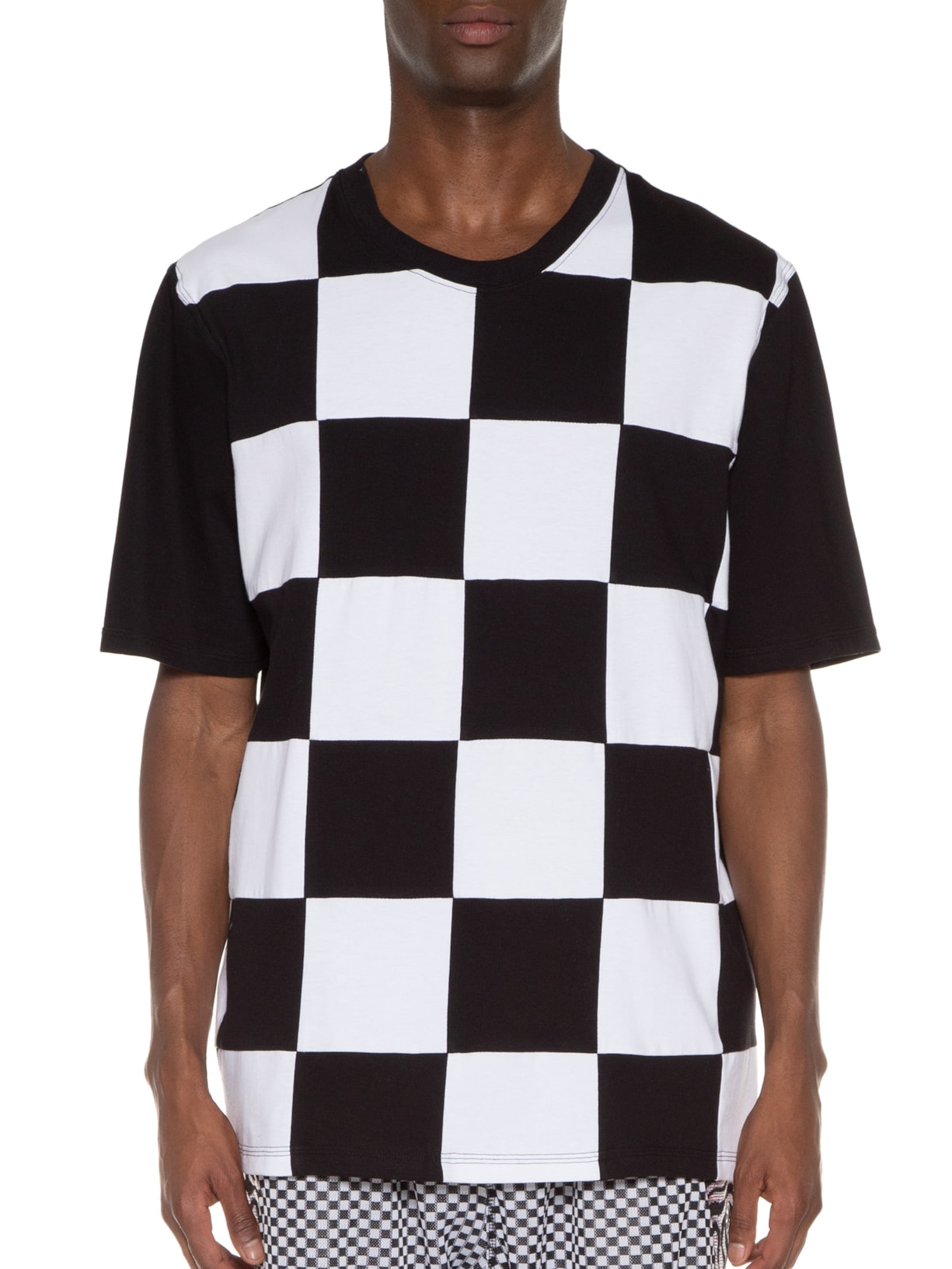 Camiseta Masculina Quadriculada Preto À La Garçonne