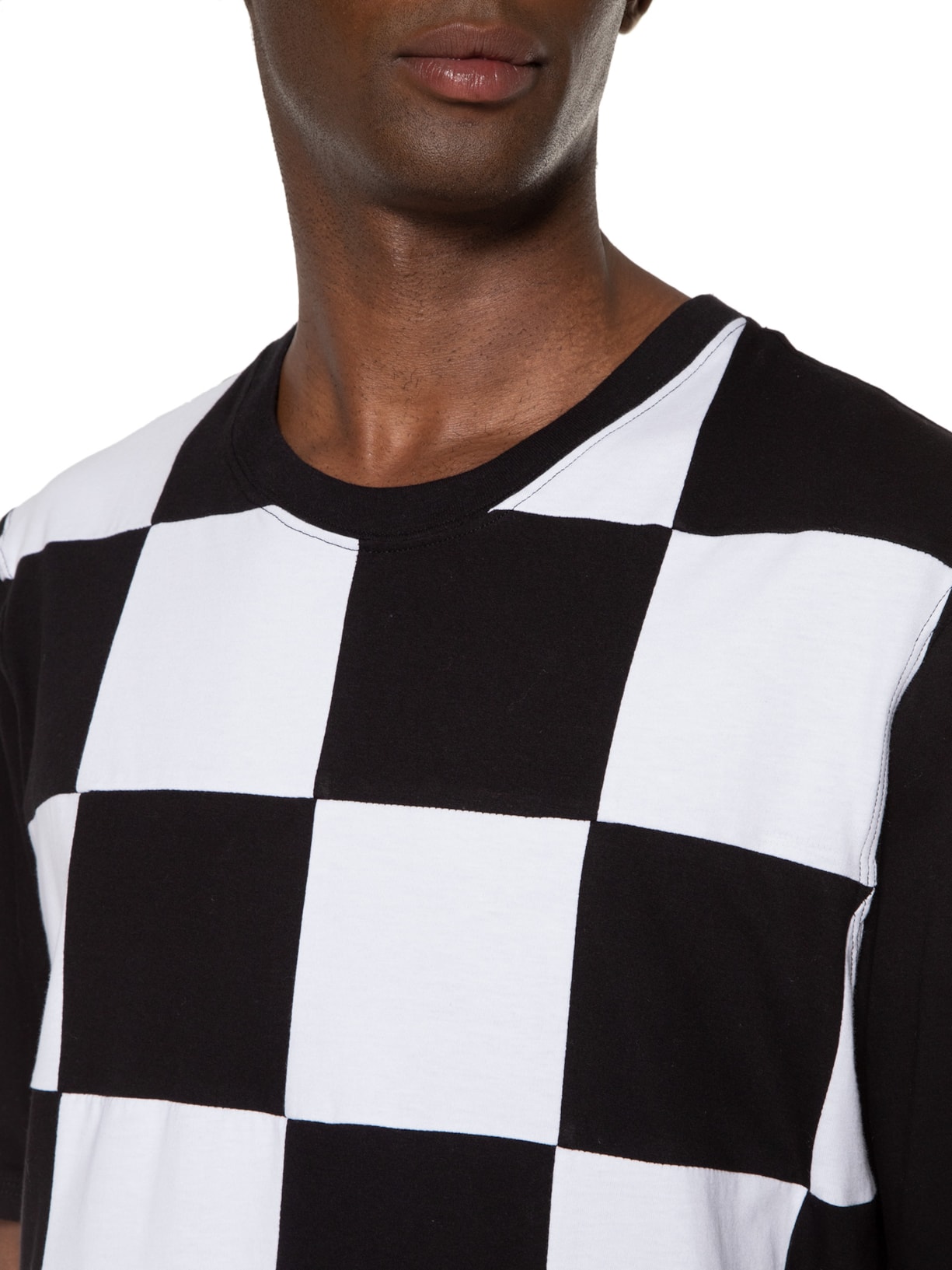 Camiseta Masculina Quadriculada Preto À La Garçonne