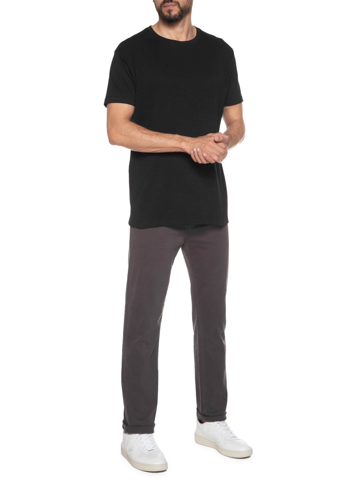 Camiseta Masculina Quadrile Recorte Preto Foxton