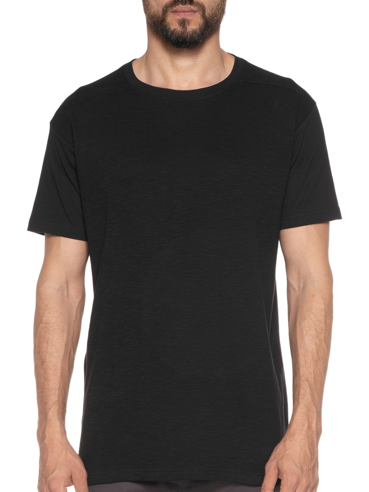 Camiseta Masculina Quadrile Recorte Preto Foxton