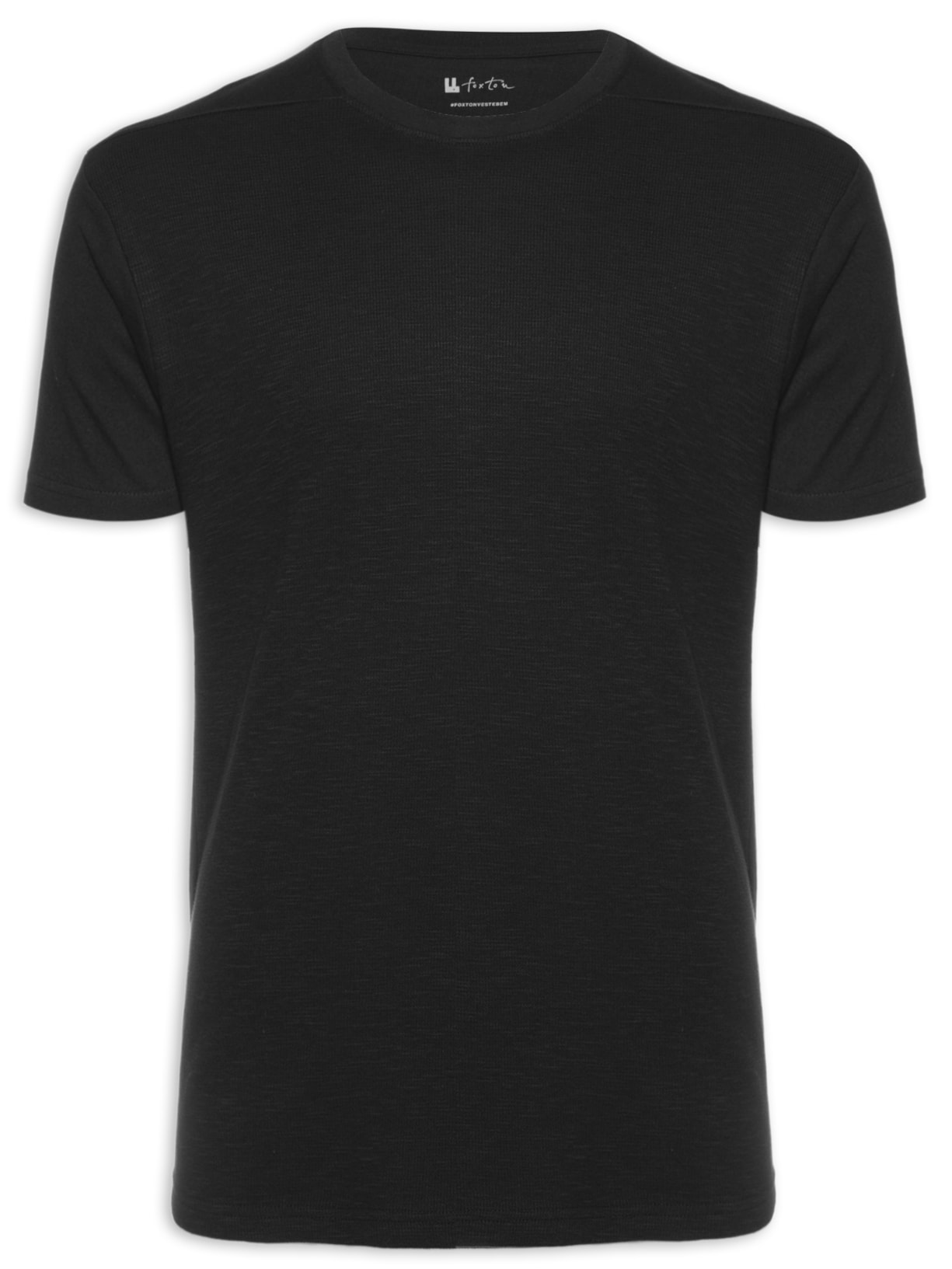Camiseta Masculina Quadrile Recorte Preto Foxton