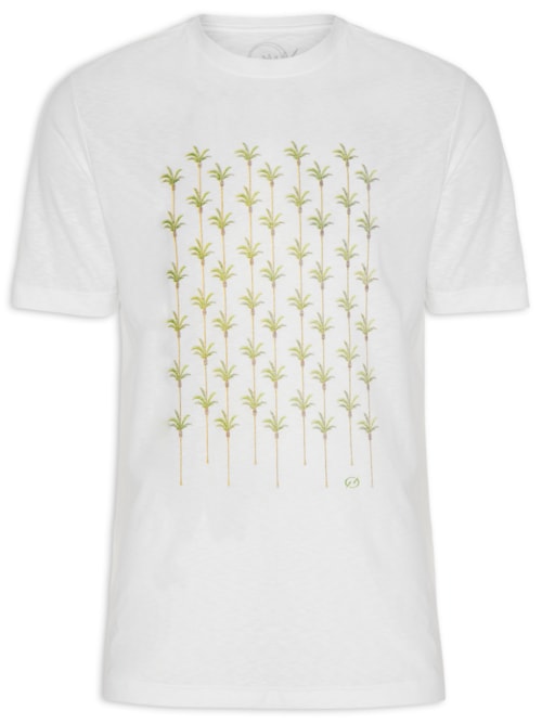 Camiseta Masculina Quadro Palms - Off White