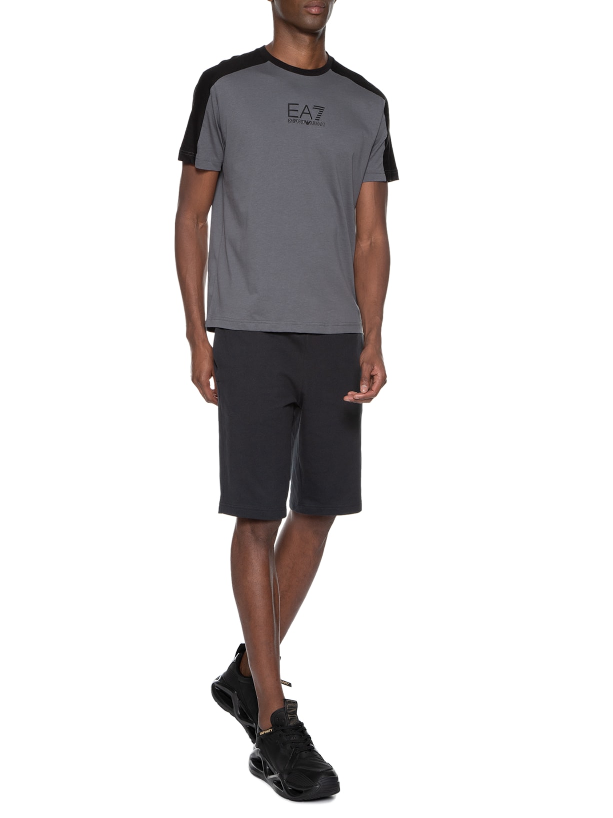 Camiseta Masculina Raglan Cinza Ea7 Emporio Armani