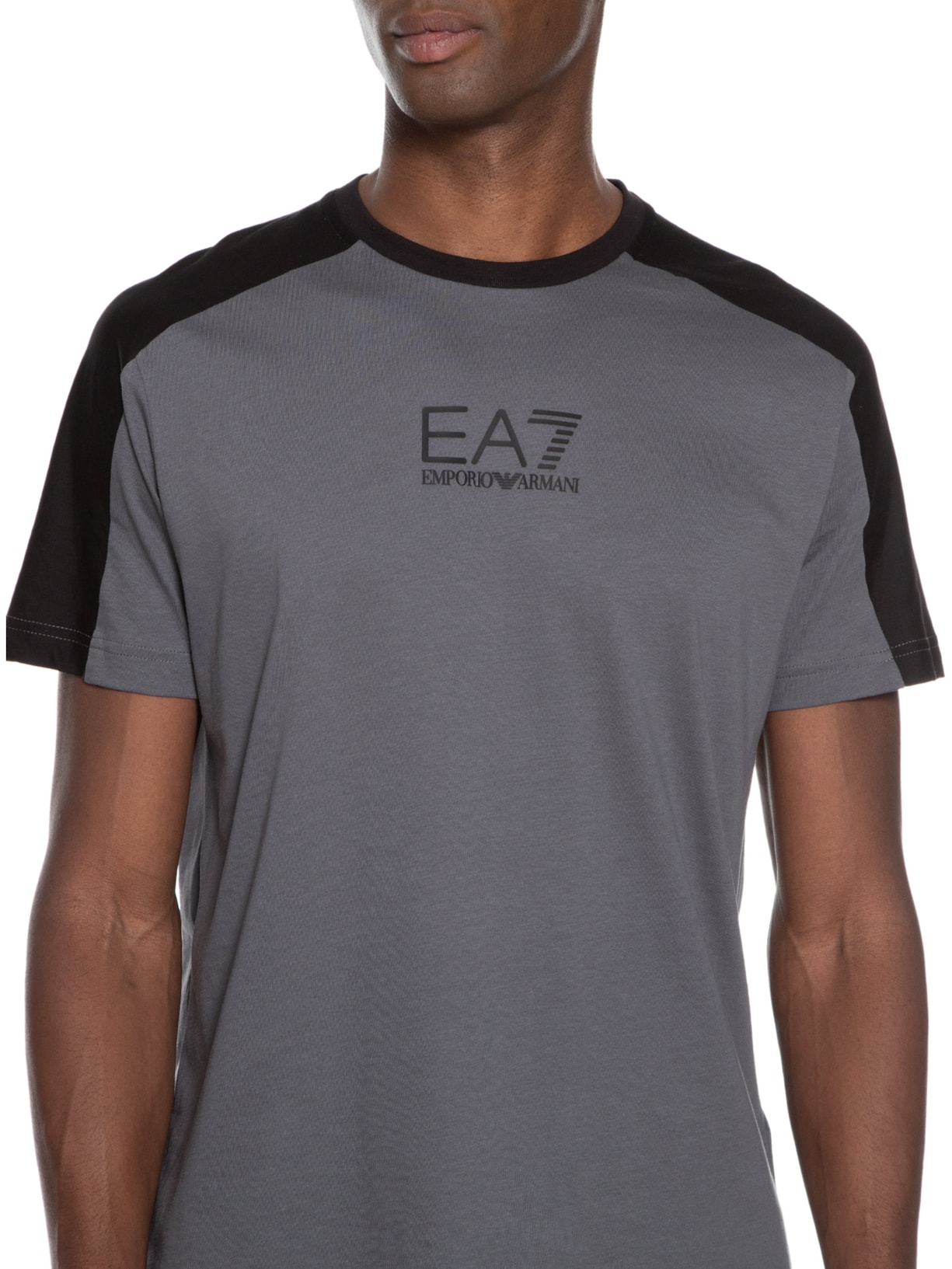 Camiseta Masculina Raglan Cinza Ea7 Emporio Armani