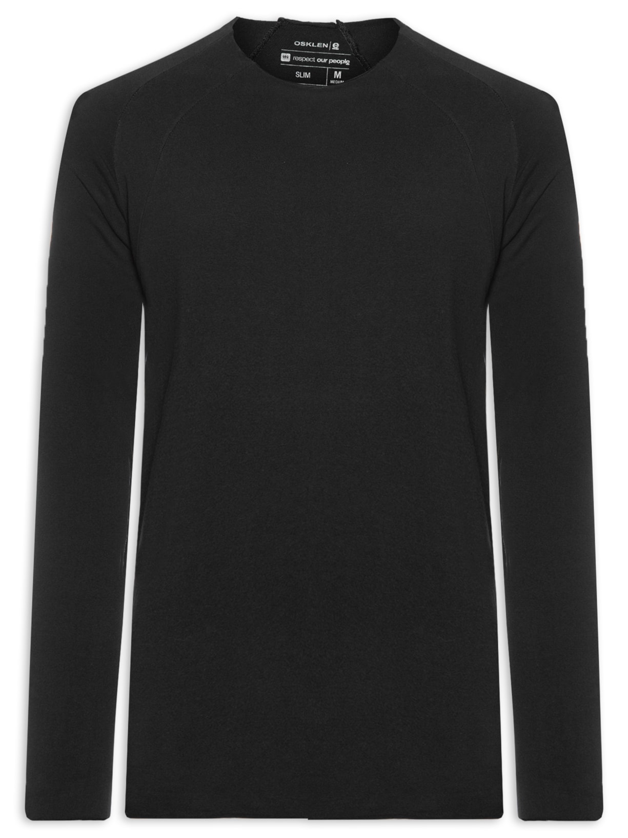 Camiseta Masculina Raglan Cut Manga Longa - Preto