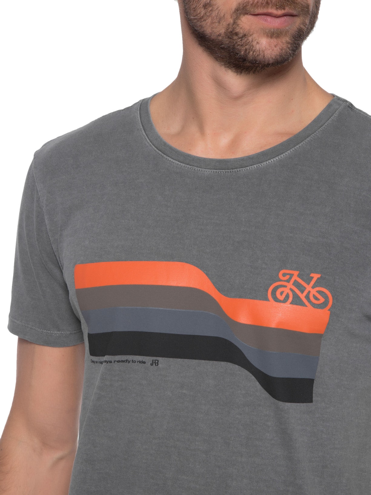 Camiseta Masculina Ready To Ride Cinza Jab
