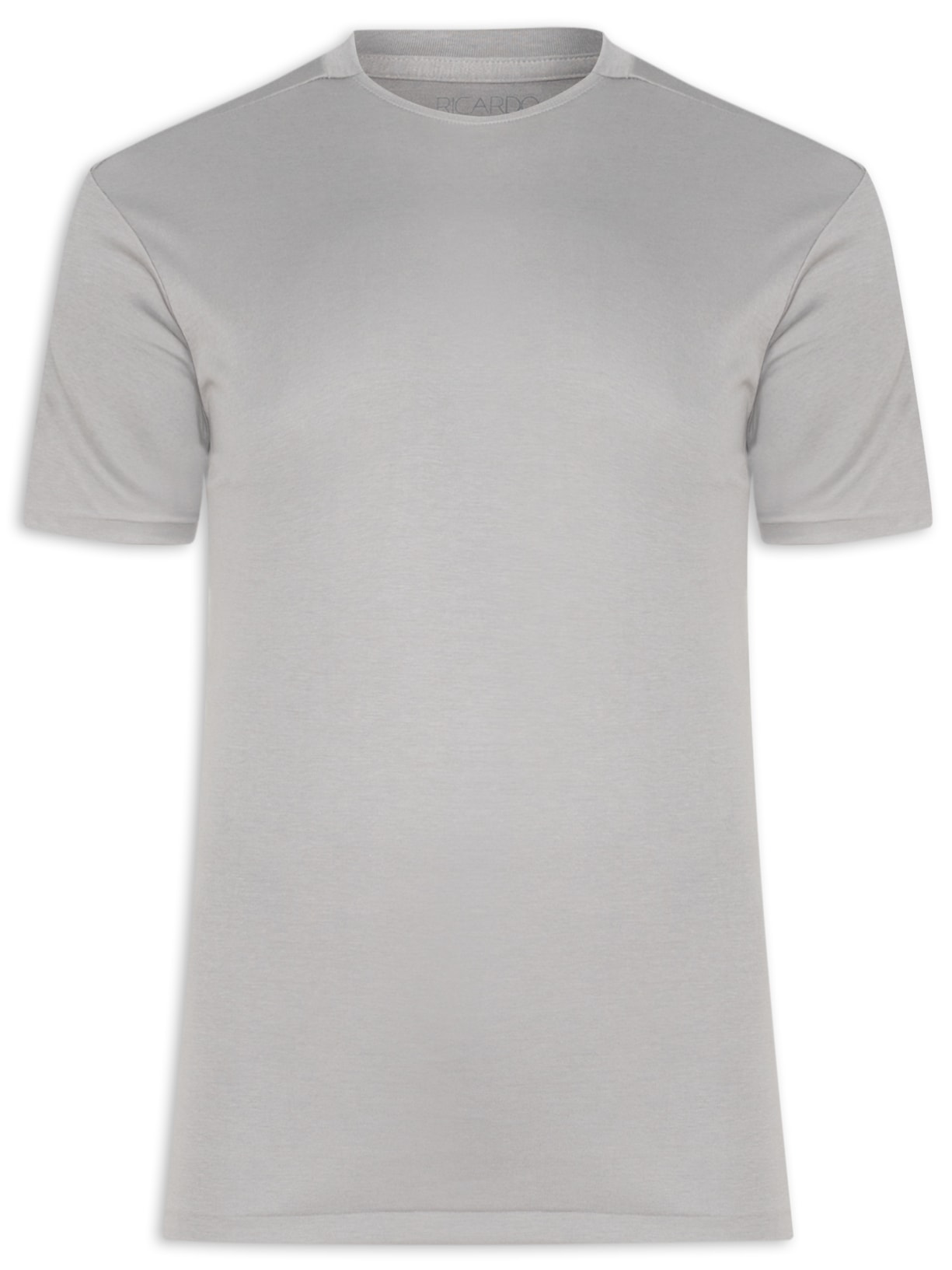 Camiseta Masculina Recorte em Ombro em Algodão Pima - Cinza