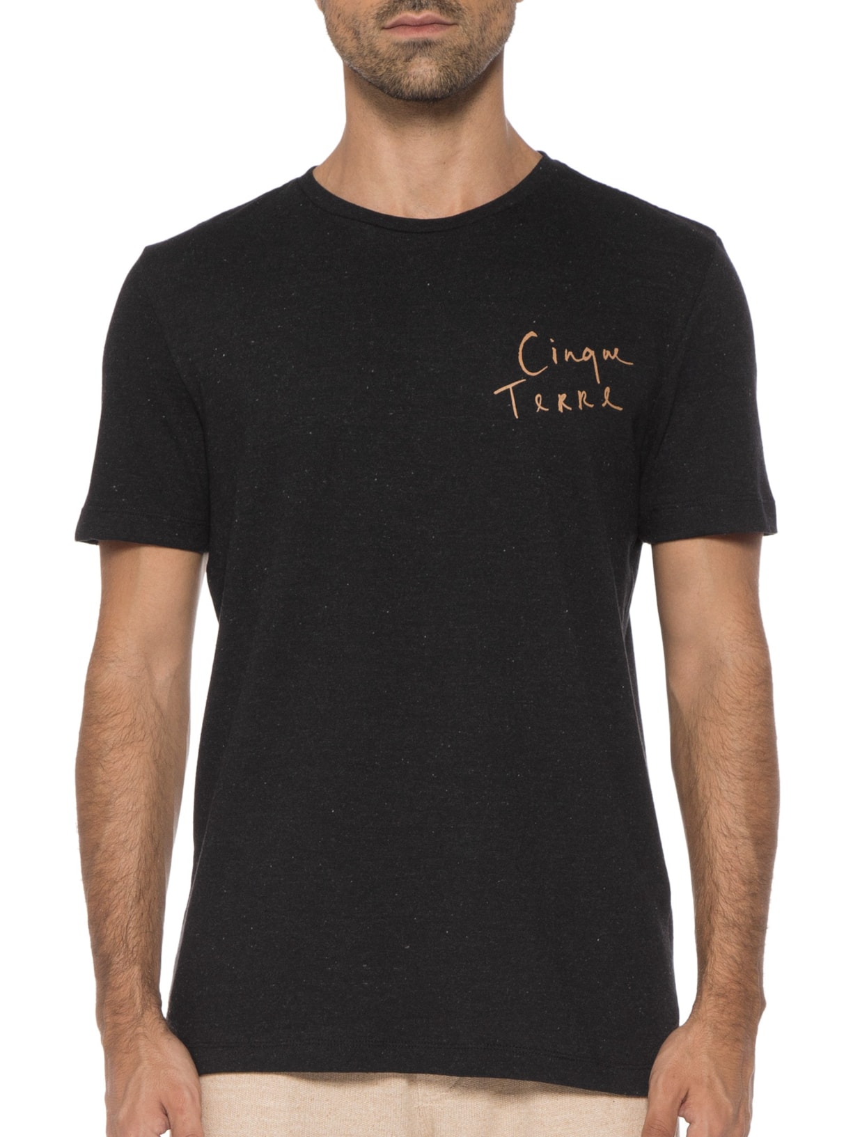 Camiseta Masculina Recycled Estampada Cinque Terre Preto Barche