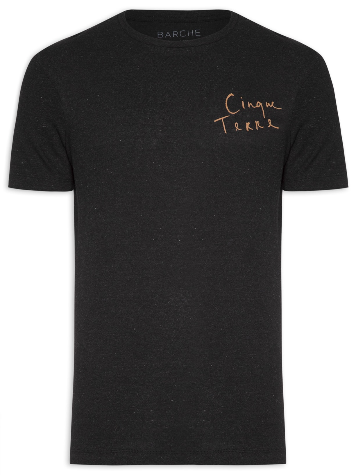 Camiseta Masculina Recycled Estampada Cinque Terre Preto Barche