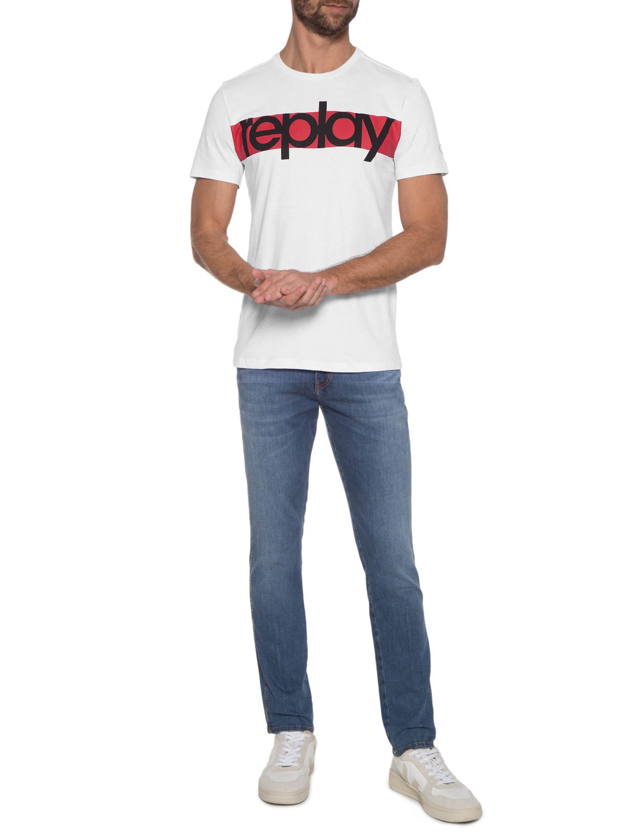 Camiseta Masculina Red Branco Replay