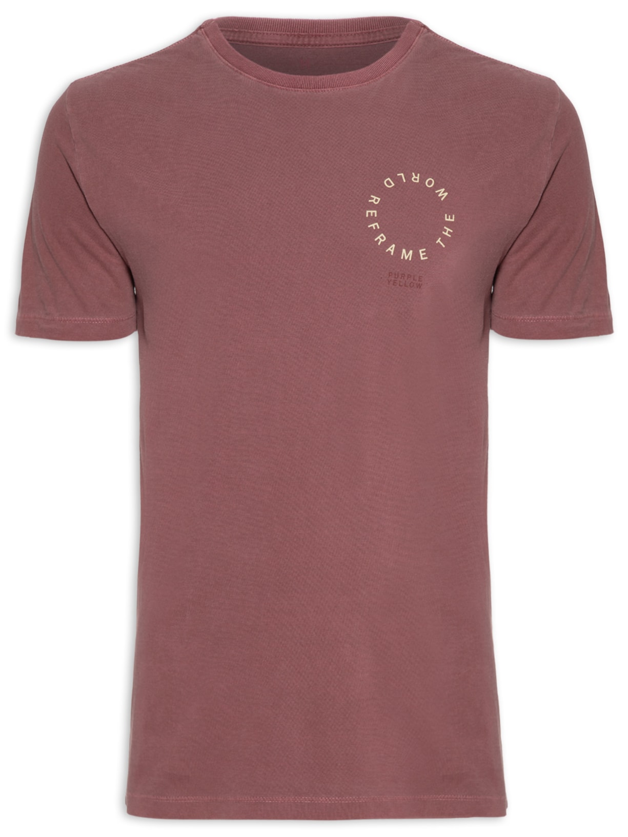 Camiseta Masculina Reframe The World Vermelho Purple Yellow