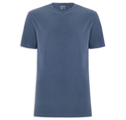 Camiseta Masculina Regular Fit Algodão Peruano Peach Touch - Azul
