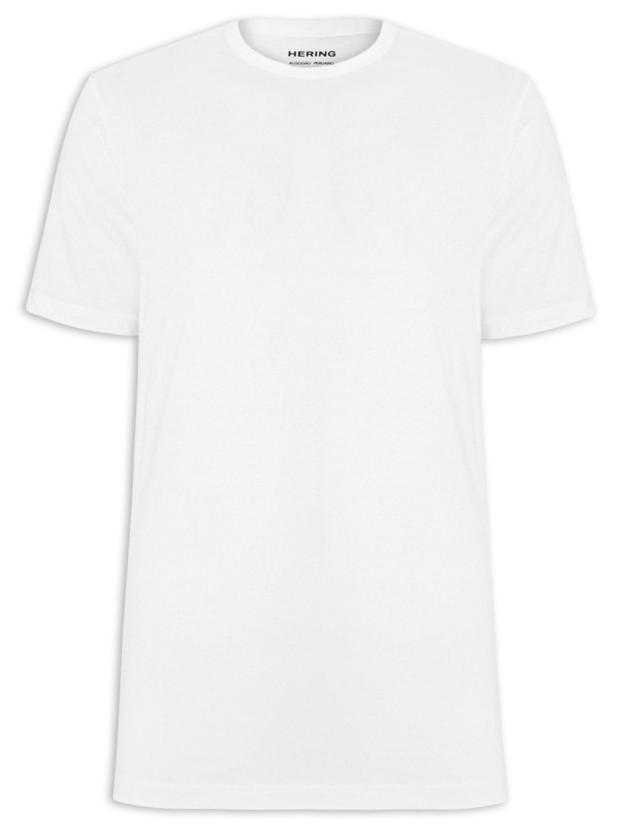 Camiseta Masculina Regular Fit Algodão Peruano Peach Touch Branco  Hering