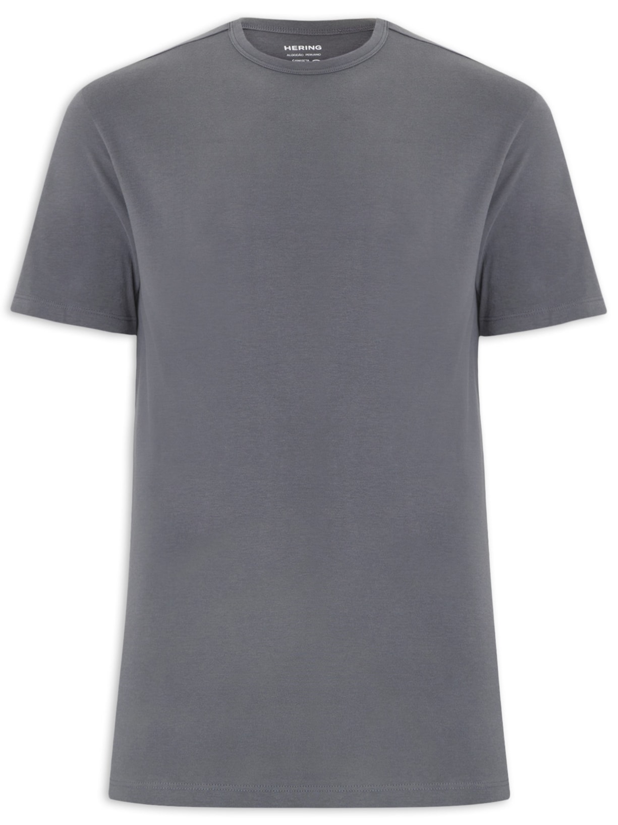 Camiseta Masculina Regular Fit Algodão Peruano Peach Touch - Cinza