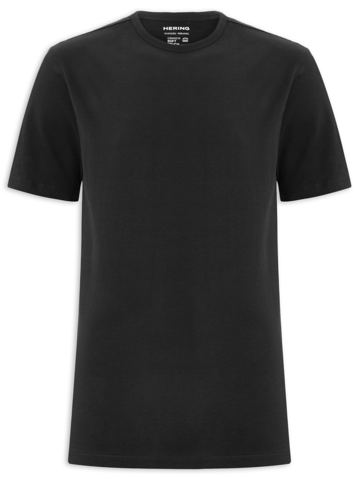 Camiseta Masculina Regular Fit Algodão Peruano Peach Touch - Preto