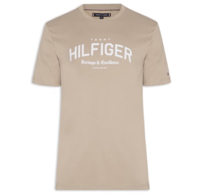 Camiseta Masculina Regular Fit Arch Logo - Bege