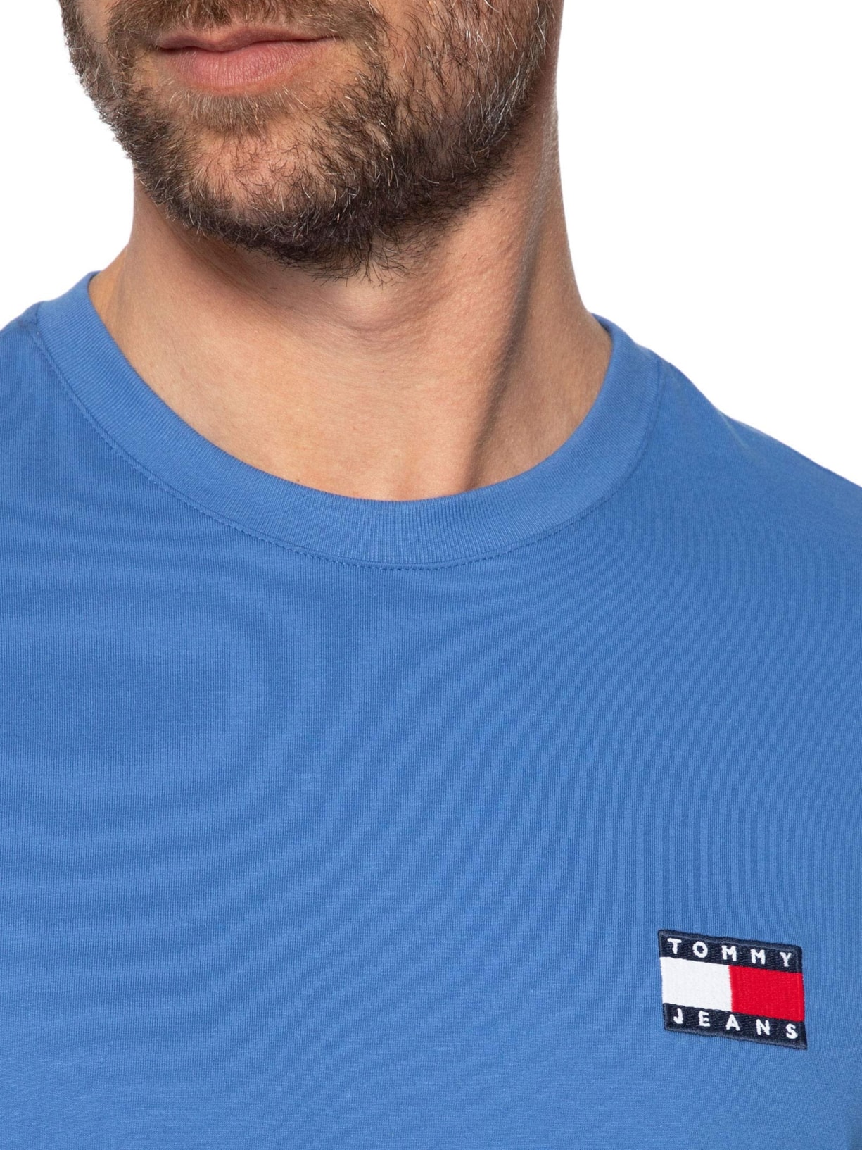Camiseta Masculina Regular Fit Badge Bordado Azul  Tommy Jeans