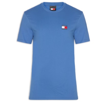 Camiseta Masculina Regular Fit Badge Bordado - Azul 