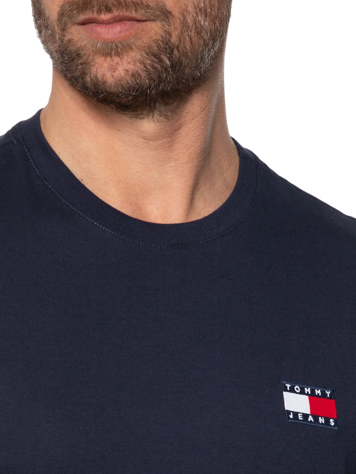 Camiseta Masculina Regular Fit Badge Bordado Azul Tommy Jeans