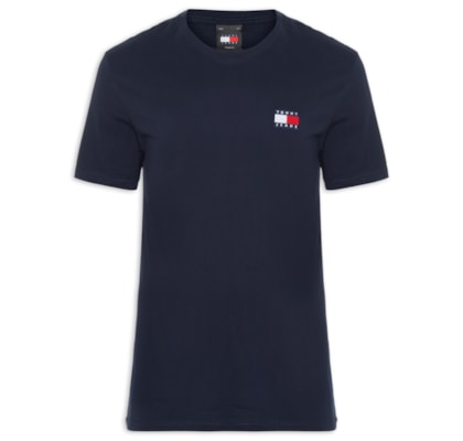 Camiseta Masculina Regular Fit Badge Bordado - Azul