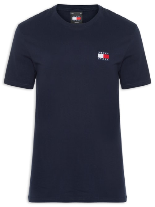 Camiseta Masculina Regular Fit Badge Bordado - Azul