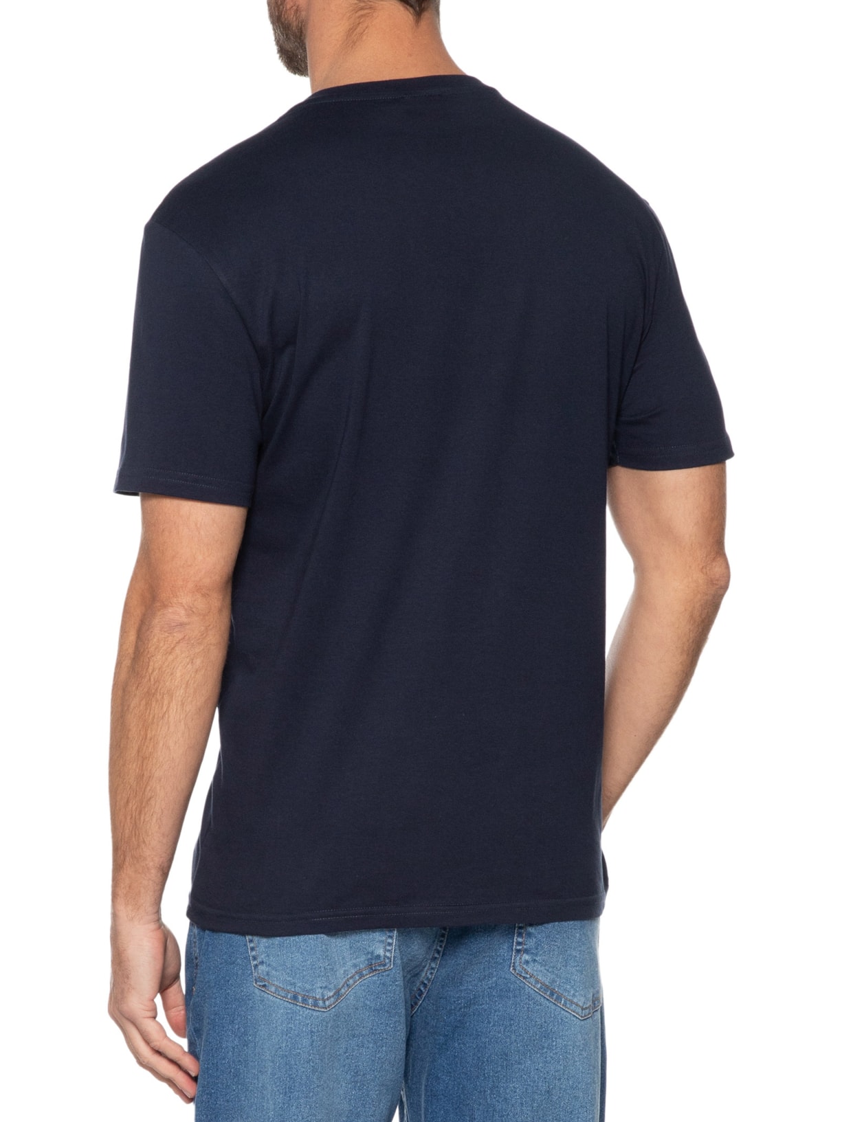 Camiseta Masculina Regular Fit Badge Bordado Azul Tommy Jeans