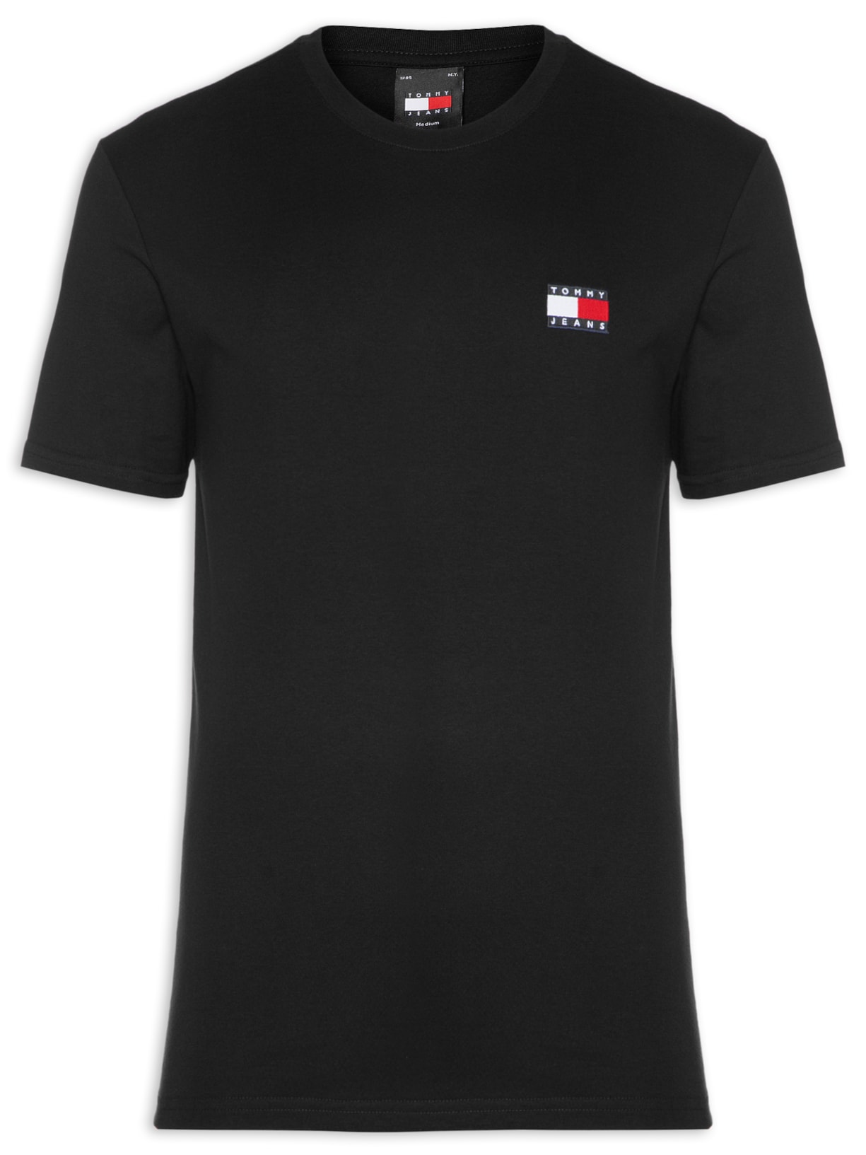 Camiseta Masculina Regular Fit Badge Bordado Preto Tommy Jeans