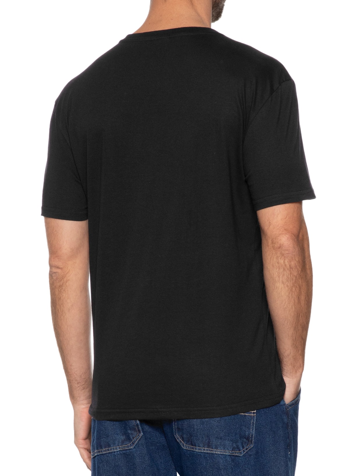 Camiseta Masculina Regular Fit Badge Bordado Preto Tommy Jeans