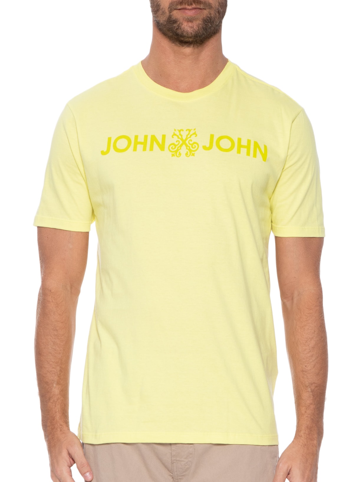 Camiseta Masculina Regular Fit Basic Amarelo John John
