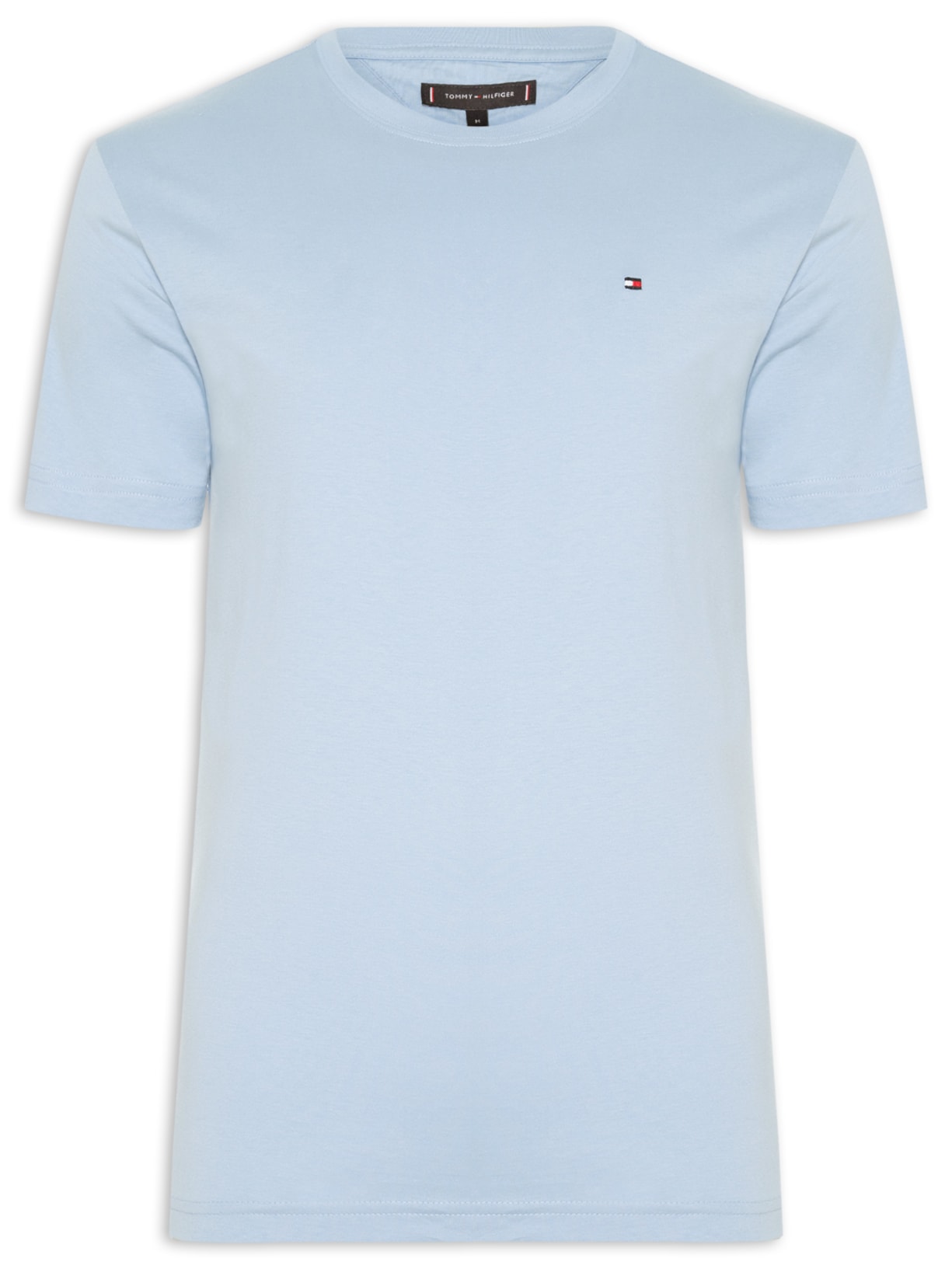 Camiseta Masculina Regular Fit Básica Em Algodão Azul Tommy Hilfiger