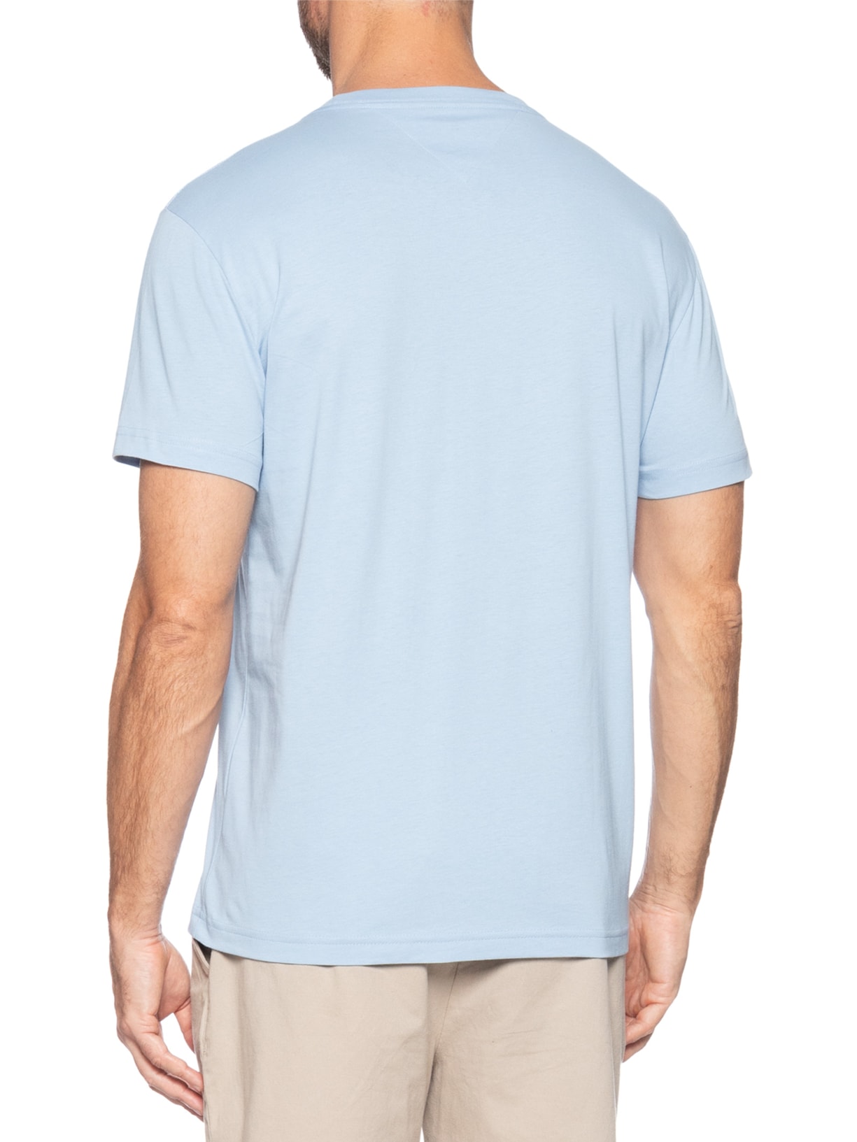 Camiseta Masculina Regular Fit Básica Em Algodão Azul Tommy Hilfiger