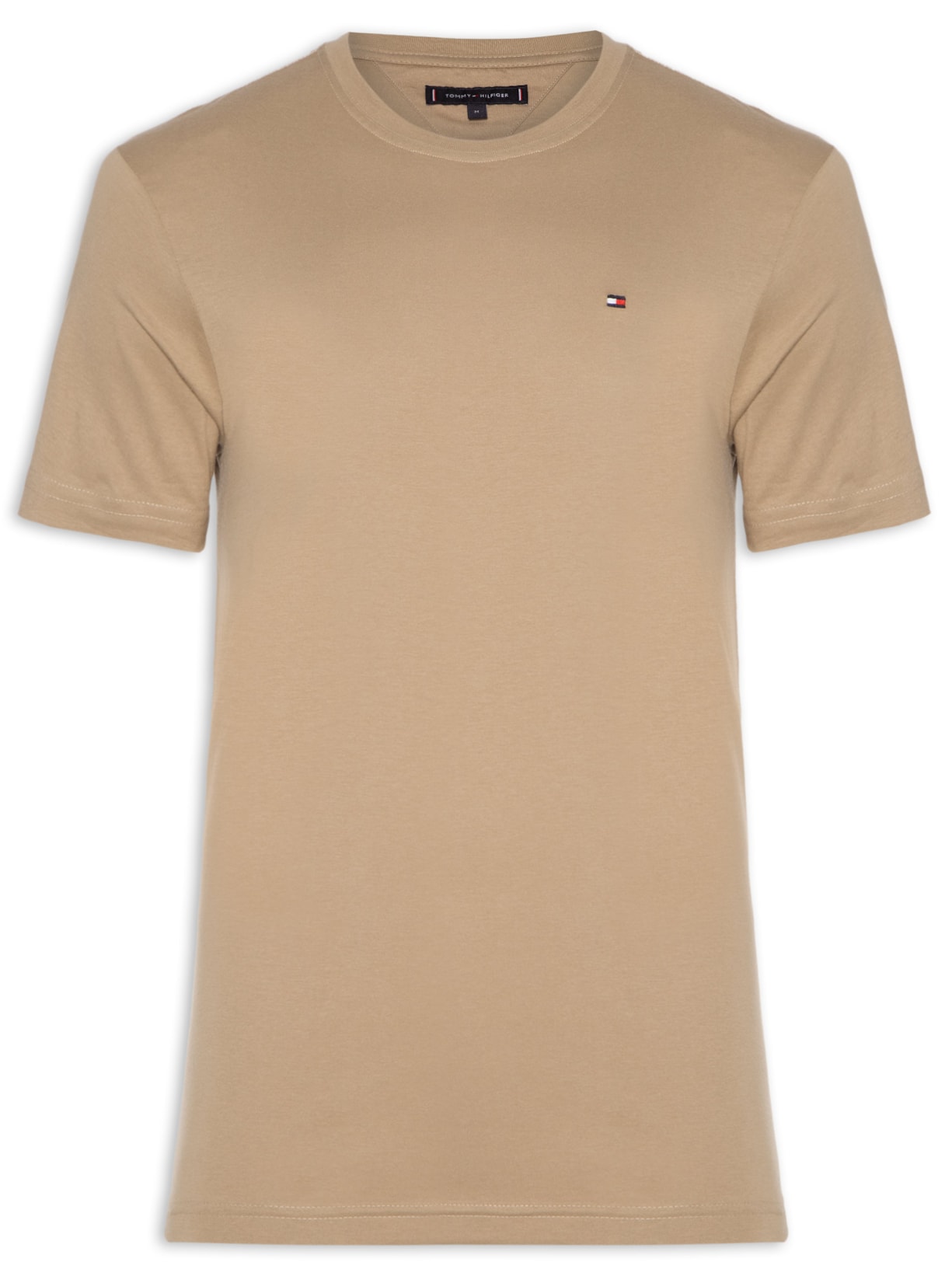 Camiseta Masculina Regular Fit Básica Em Algodão - Bege