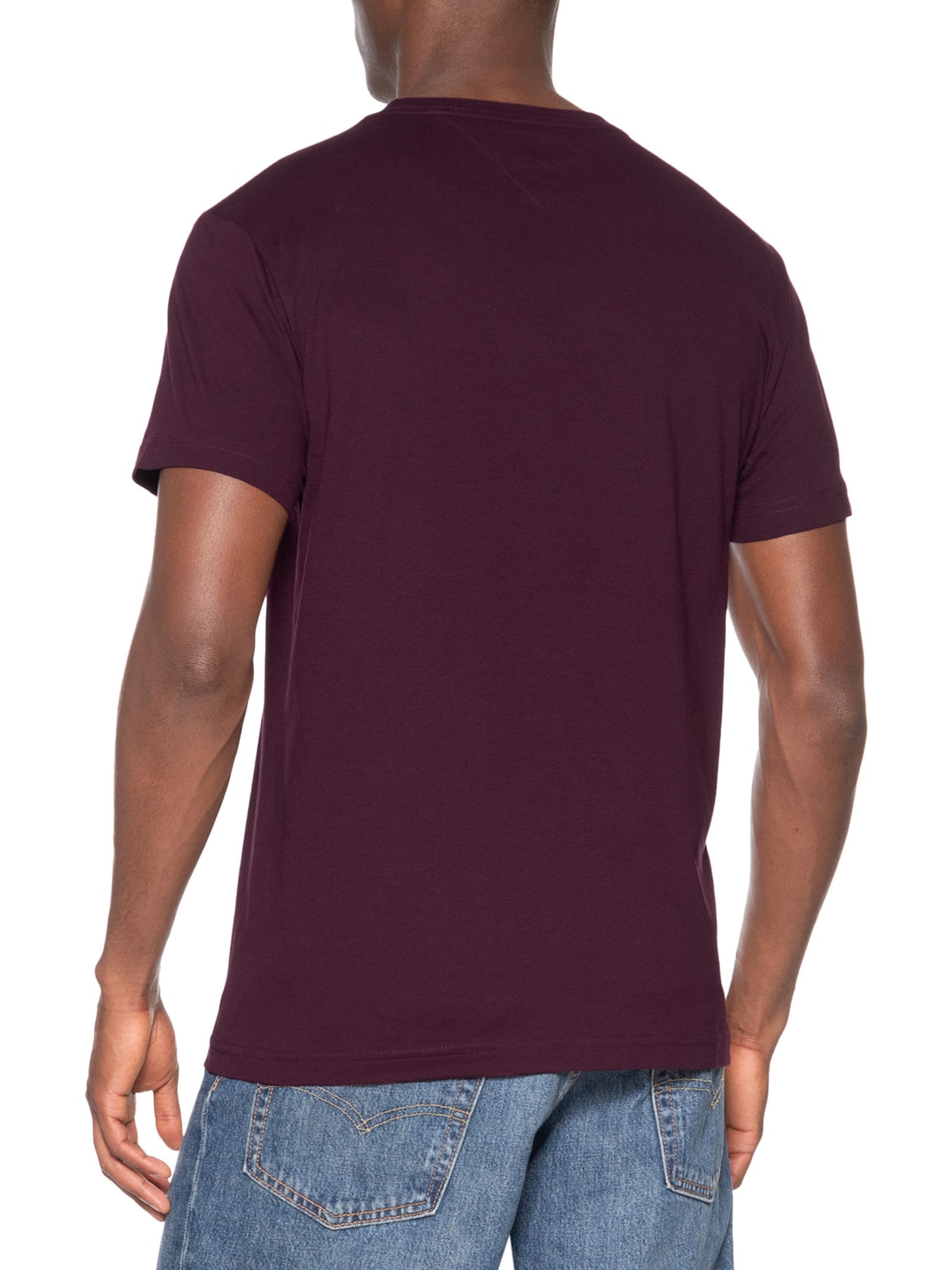 Camiseta Masculina Regular Fit Básica Em Algodão Vermelho Tommy Hilfiger
