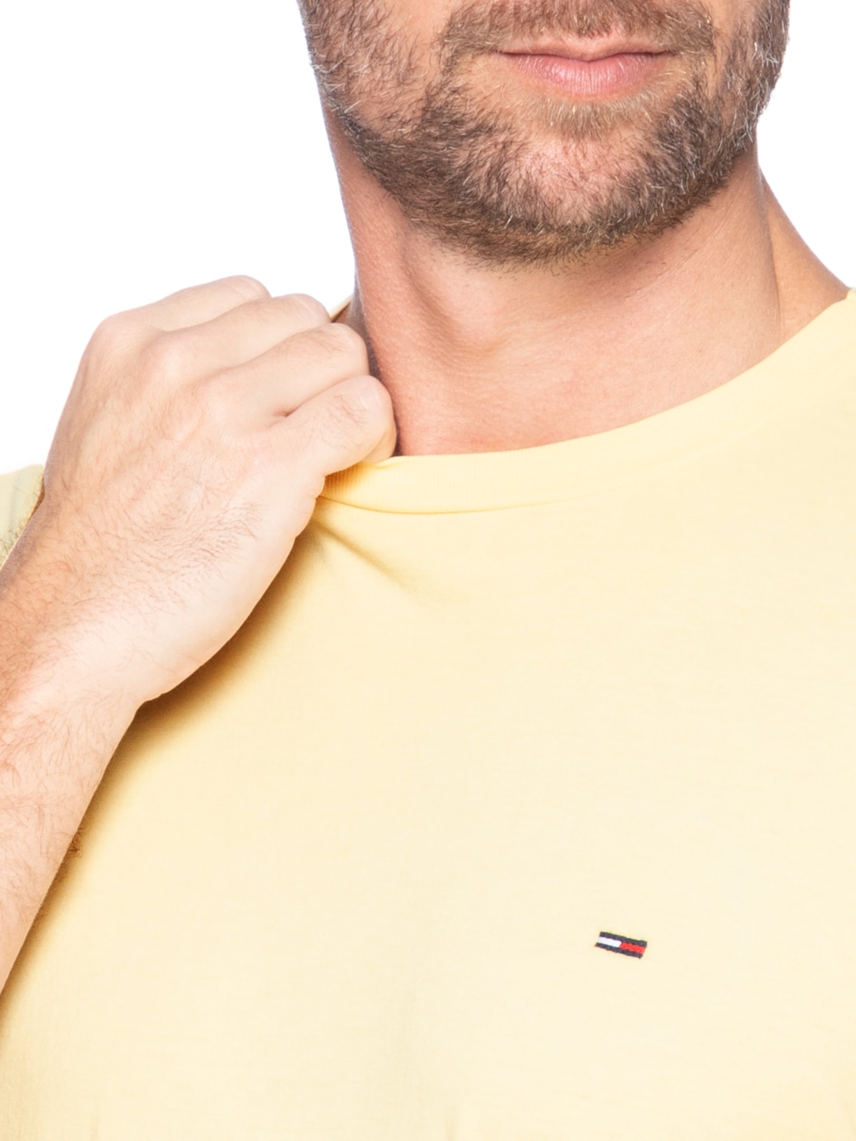 Camiseta Masculina Regular Fit Básica Jersey Amarelo Tommy Jeans