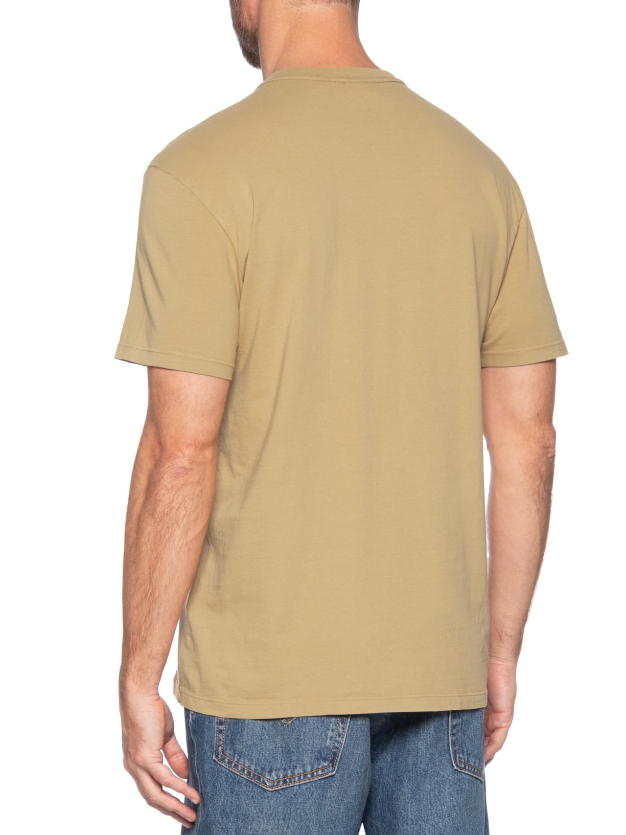 Camiseta Masculina Regular Fit Básica Jersey Bege Tommy Jeans