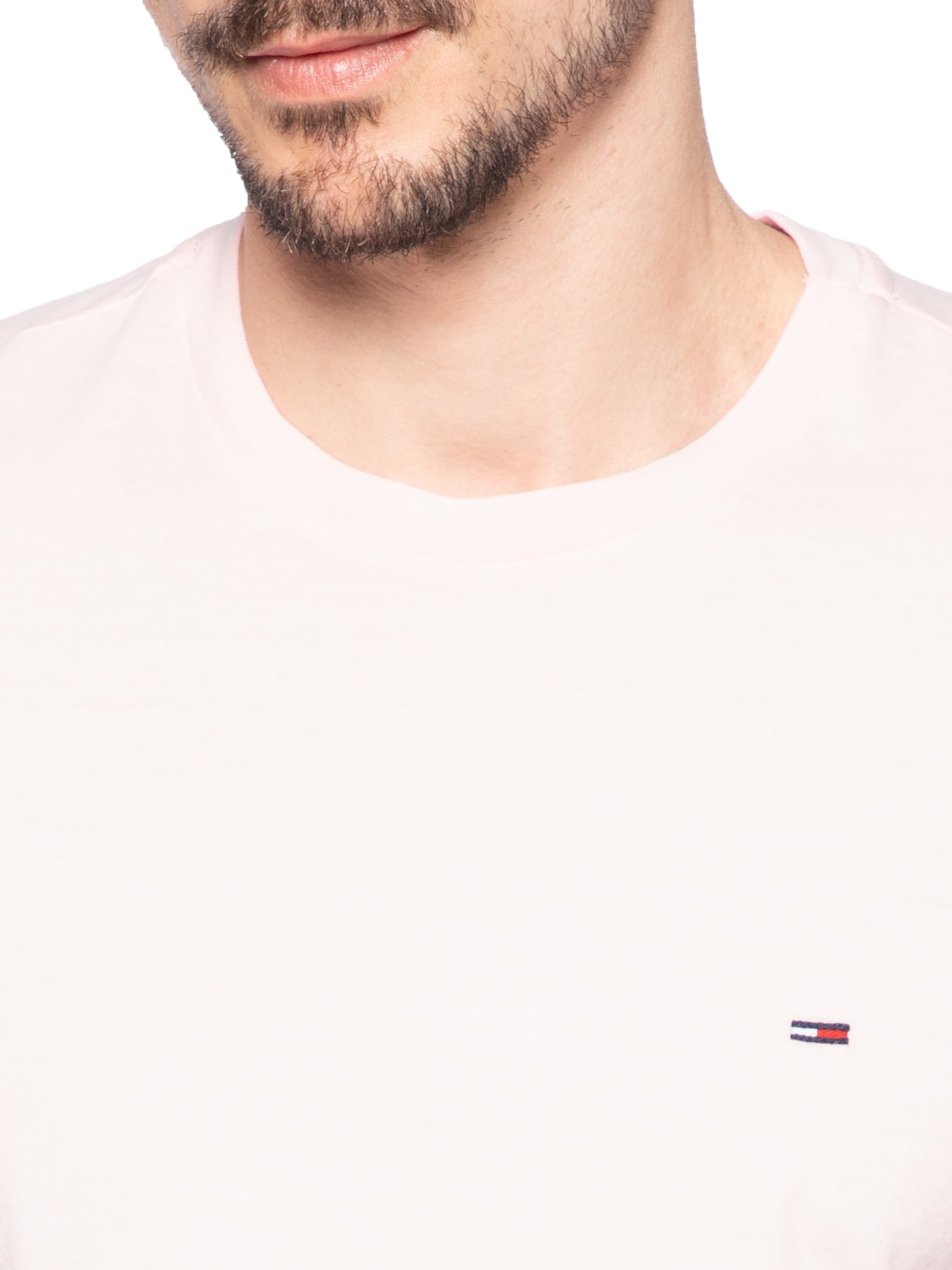 Camiseta Masculina Regular Fit Básica Jersey Rosa Tommy Jeans