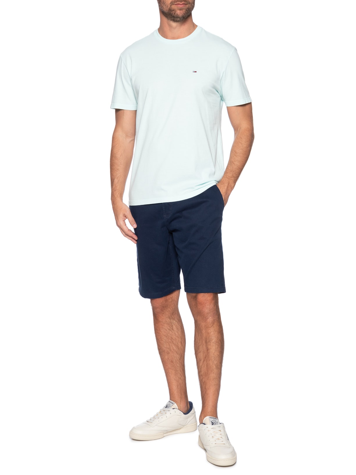 Camiseta Masculina Regular Fit Básica Jersey Verde Tommy Jeans