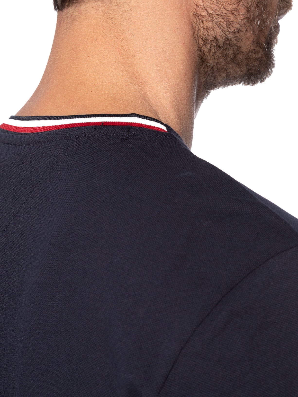 Camiseta Masculina Regular Fit Básica Piquet Azul Tommy Hilfiger
