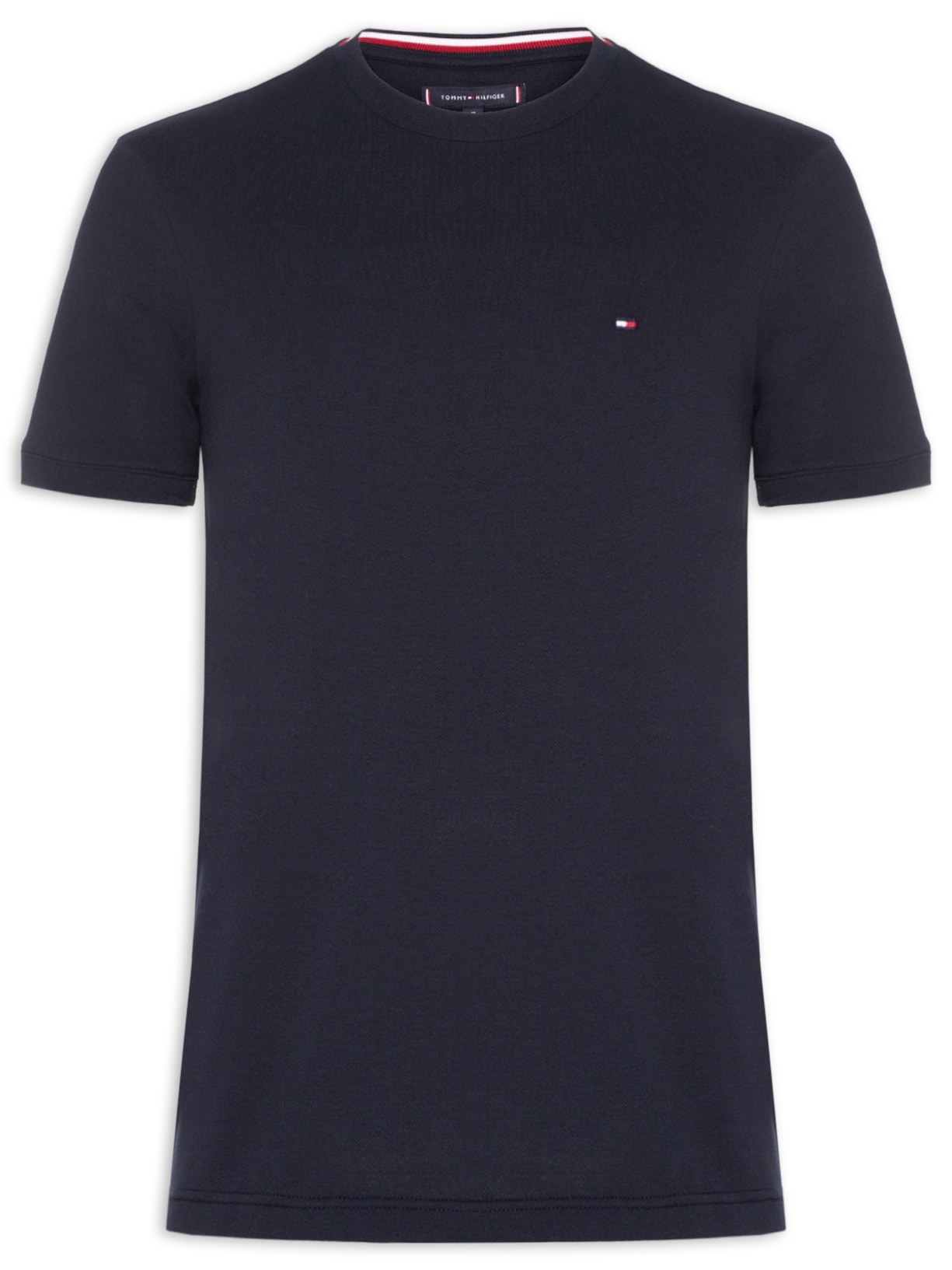 Camiseta Masculina Regular Fit Básica Piquet Azul Tommy Hilfiger