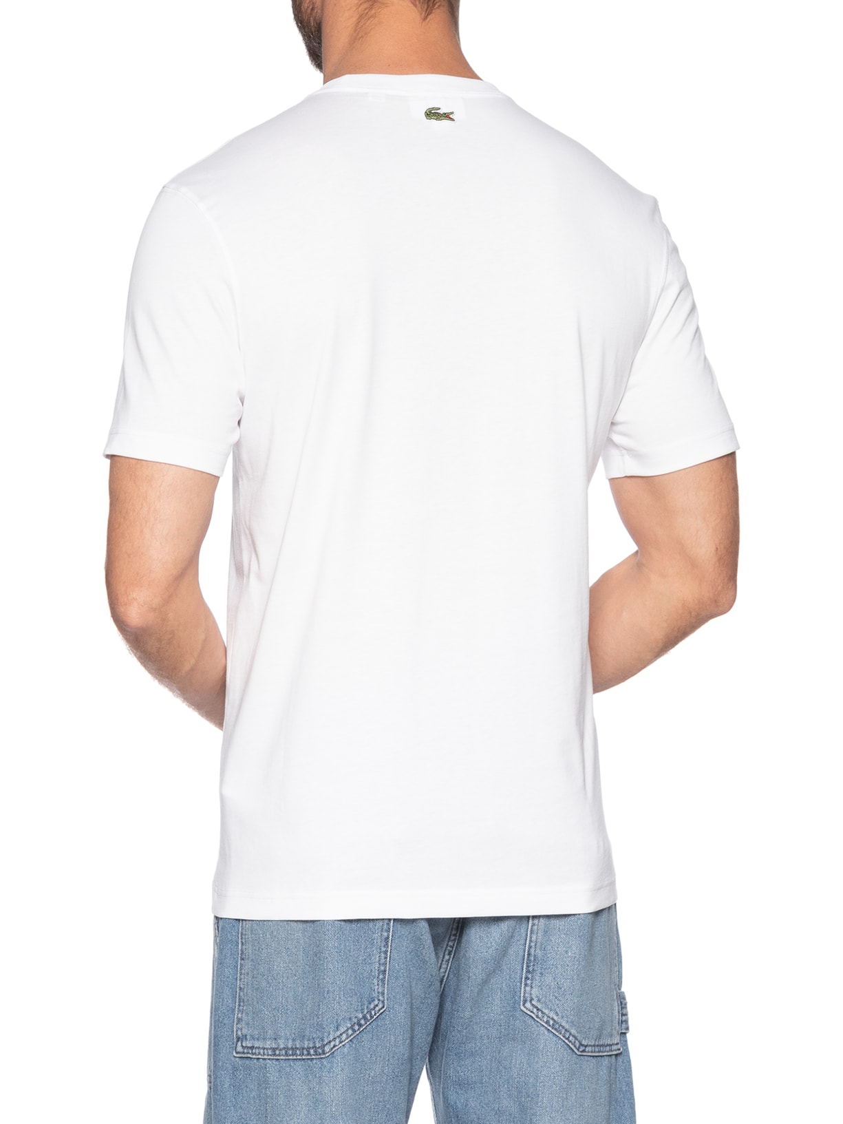 Camiseta Masculina Regular Fit Big Croco Branco Lacoste