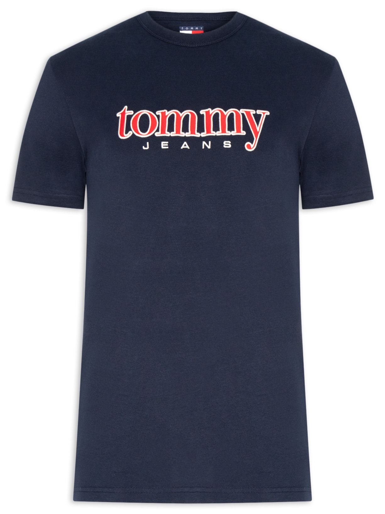 Camiseta Masculina Regular Fit Bordado Com Aplicação Azul Tommy Jeans