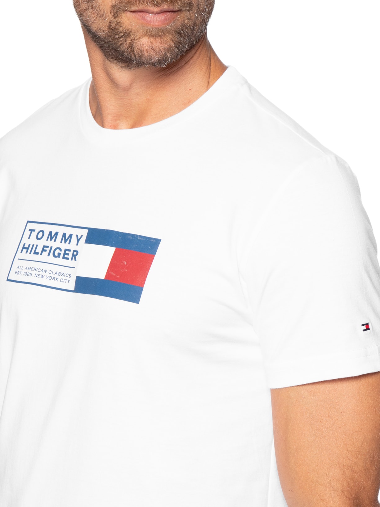 Camiseta Masculina Regular Fit Brand Love Box Branco Tommy Hilfiger