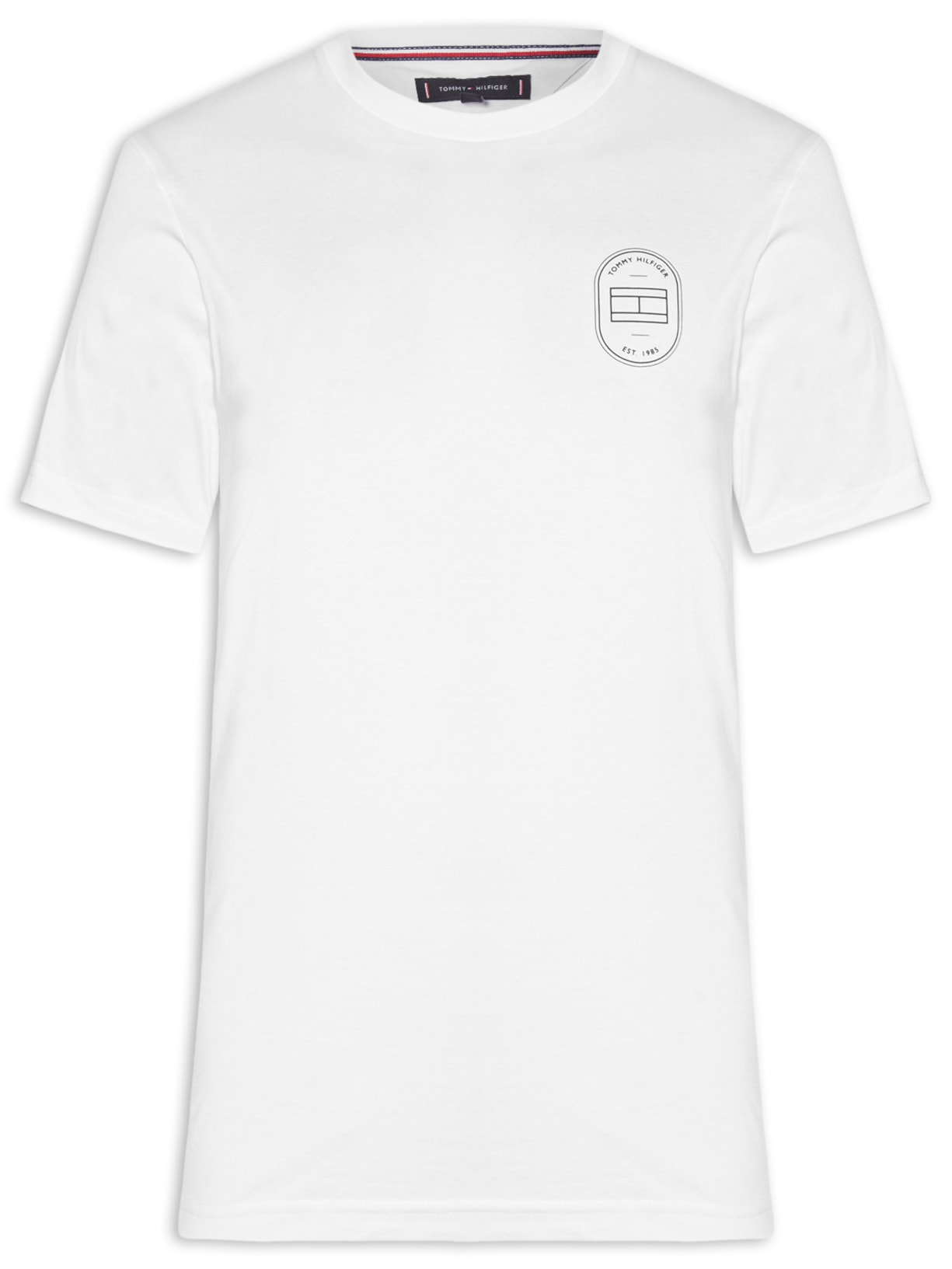 Camiseta Masculina Regular Fit Brand Love Emblema Branco Tommy Hilfiger