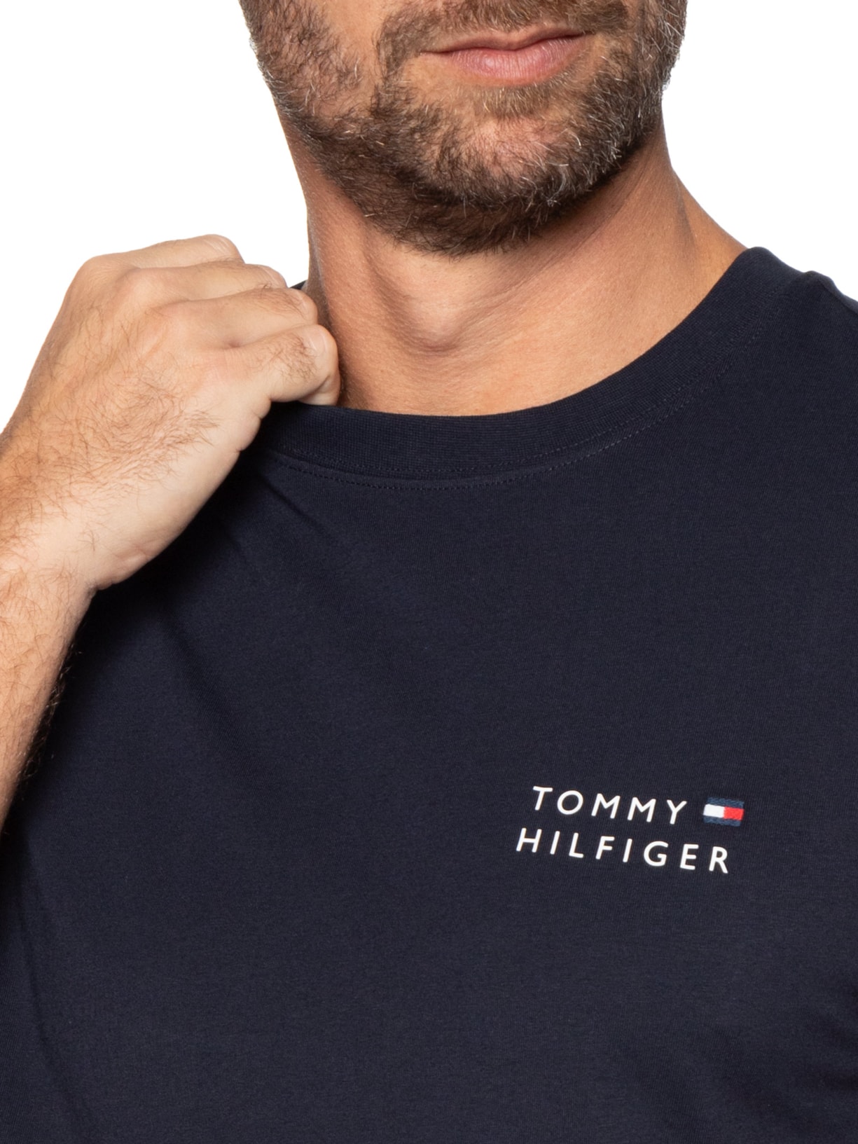 Camiseta Masculina Regular Fit Brand Love Estampada Azul Tommy Hilfiger