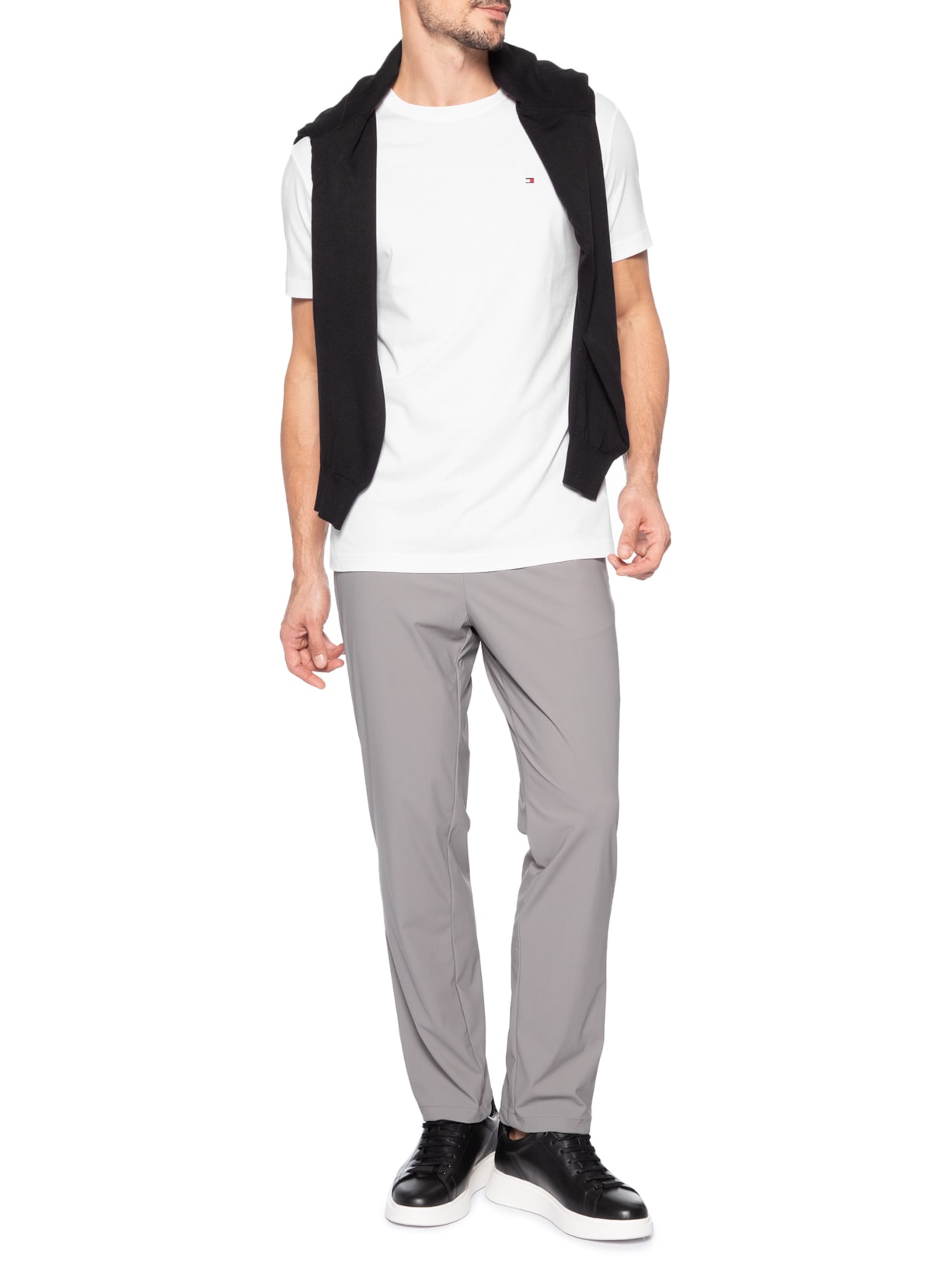 Camiseta Masculina Regular Fit C-NK Pima Cotton Branco Tommy Hilfiger