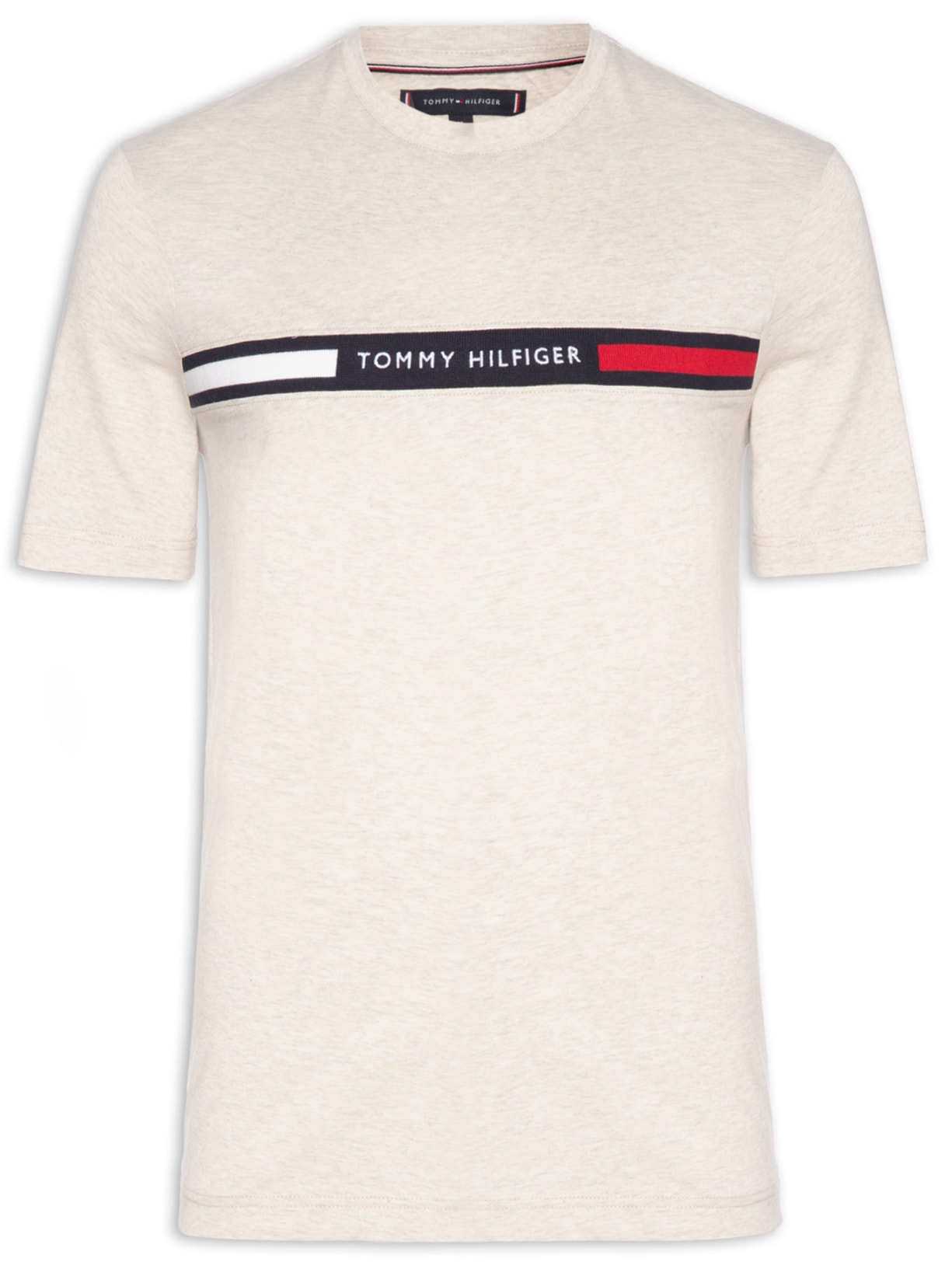 Camiseta Masculina Regular Fit Chest Insert Bege Tommy Hilfiger